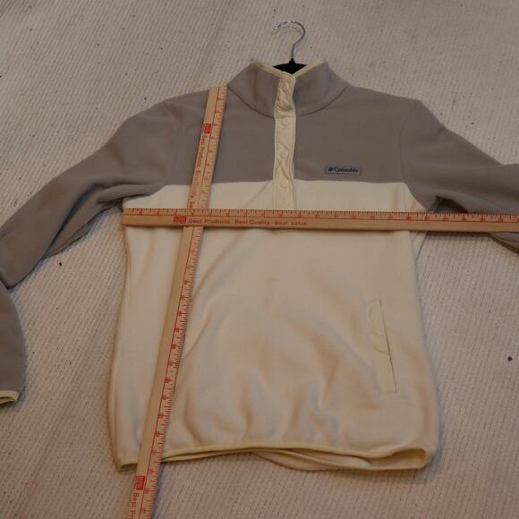 Columbia Women’s XS Half Snap Fleece Pullover – Cream & Taupe - Picture 3 of 7